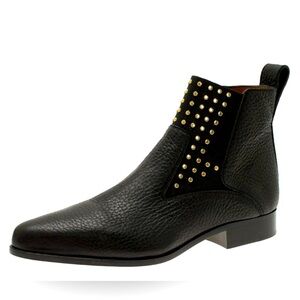 NWOB CHLOE  CHELSEA LEATHER STUDDED  DREW BACK ANKLE BOOT Size EU 39.5